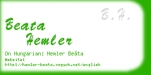 beata hemler business card